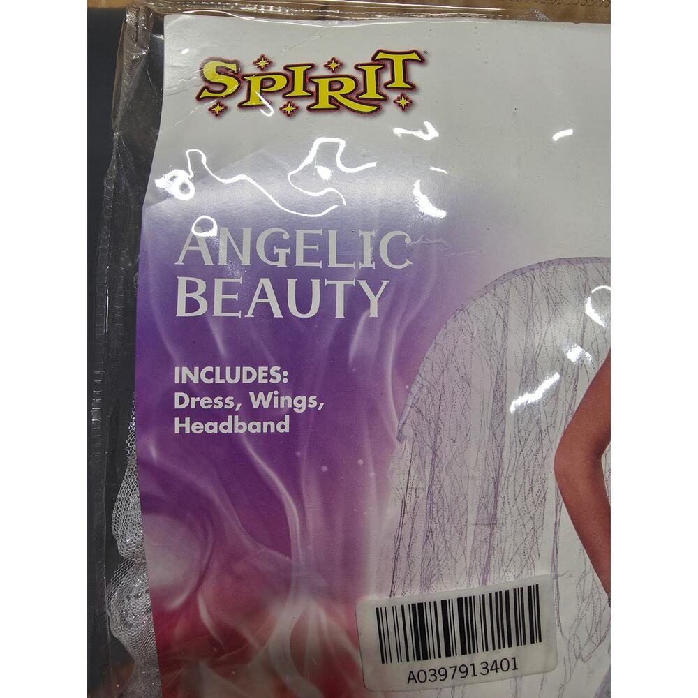 Angel Costume Kids Youth Medium Halloween Play White Wings Dress Headband Spirit - Picture 3 of 5